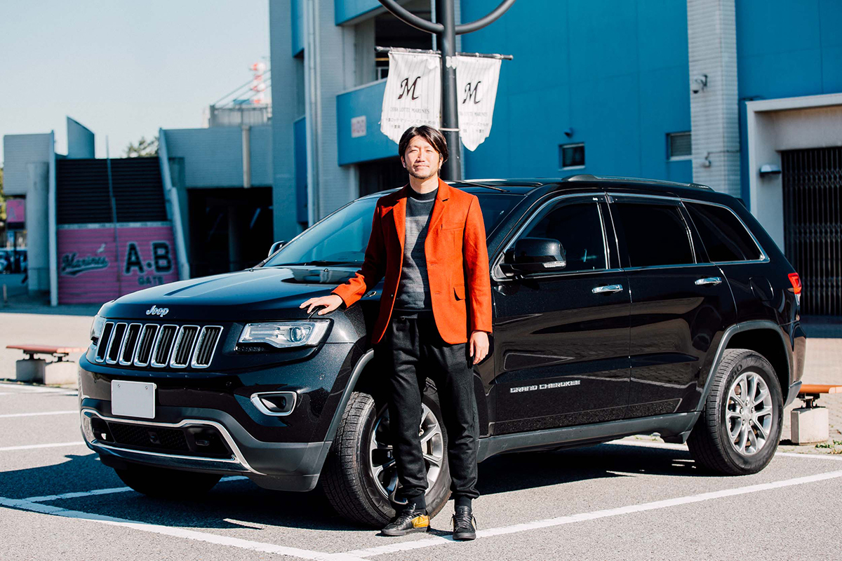 千葉ロッテマリーンズで活躍する石川歩投手。Grand Cherokeeオーナー