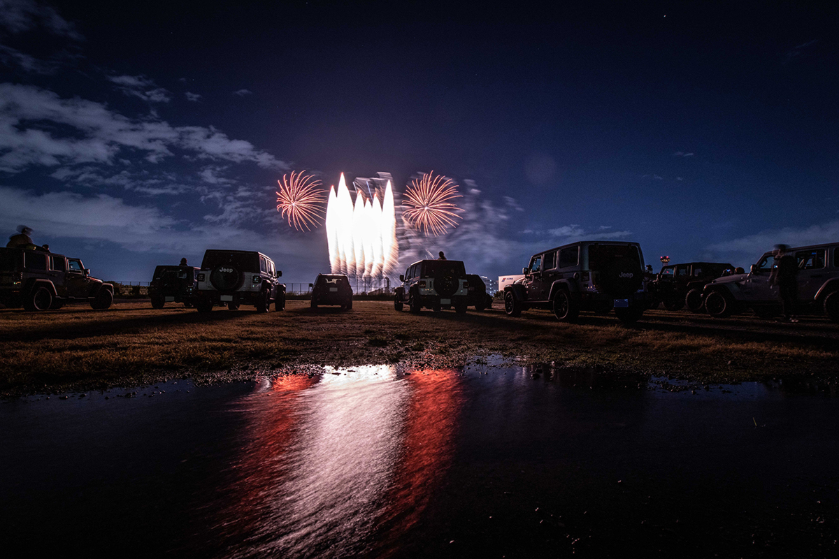 DSC7401 Jeep HANABI 2020【関東・関西・東海】レポート！オーナーとの絆を乗せて夜空に打ち上がった7スロット花火